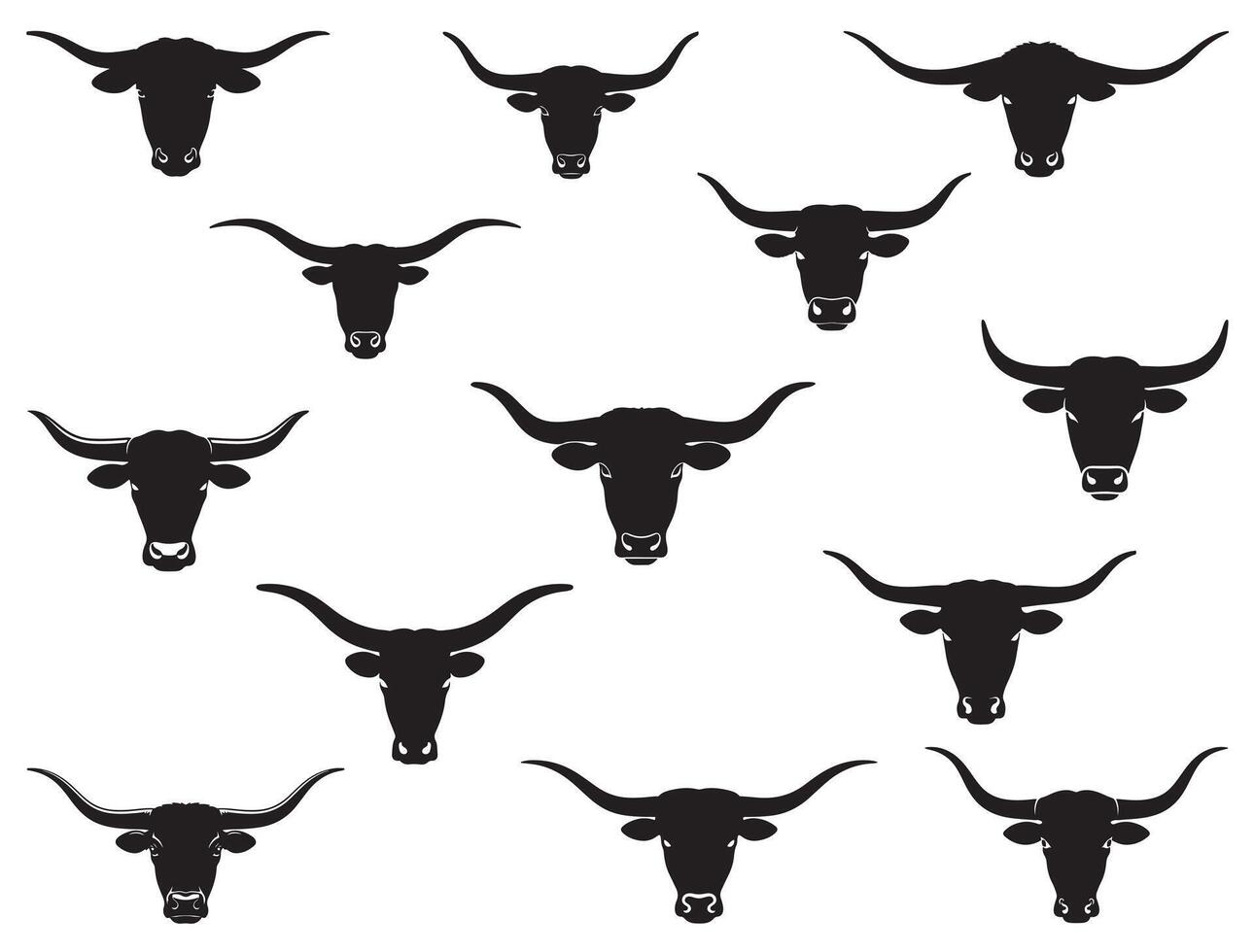 LONGHORN HEAD SILHOUETTE vector