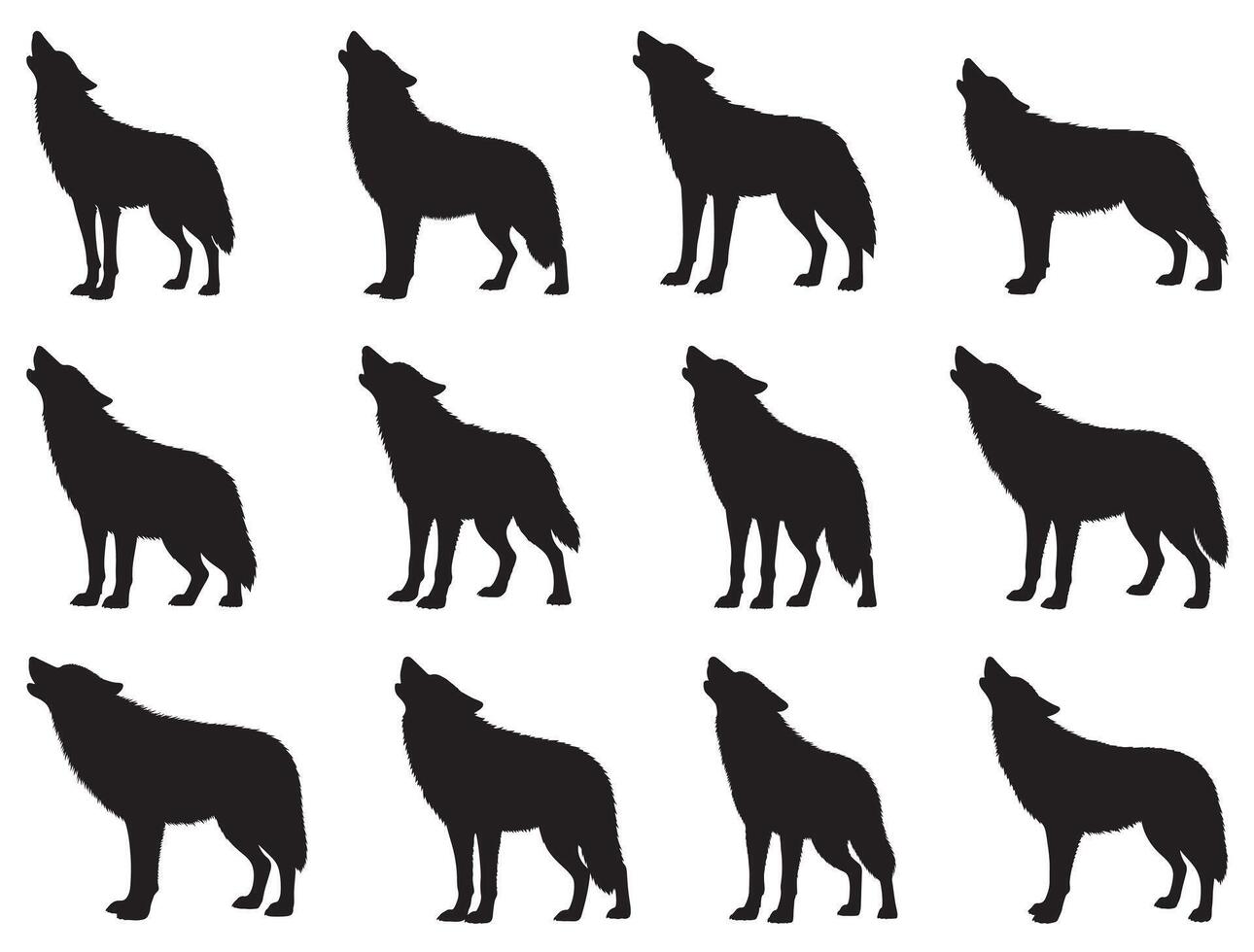 Howling wolf silhouette vector