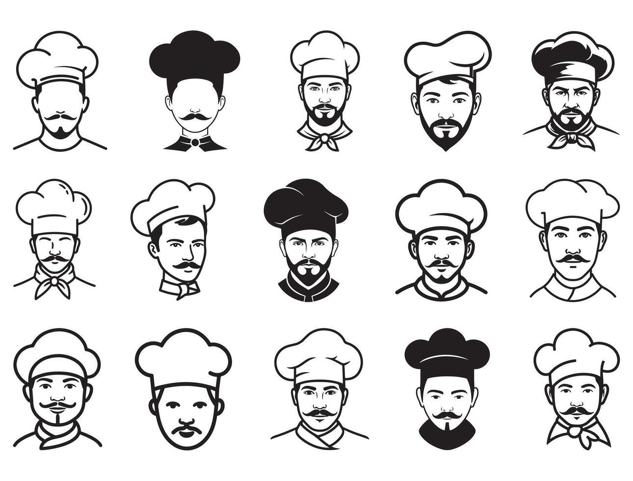 CHEF HEAD PROFILE SILHOUETTE vector