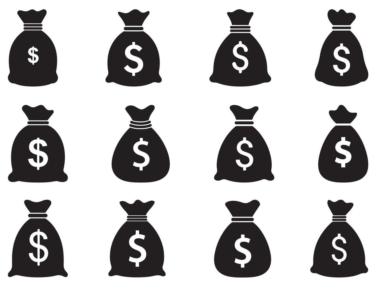 MONEY BAG SILHOUETTE vector