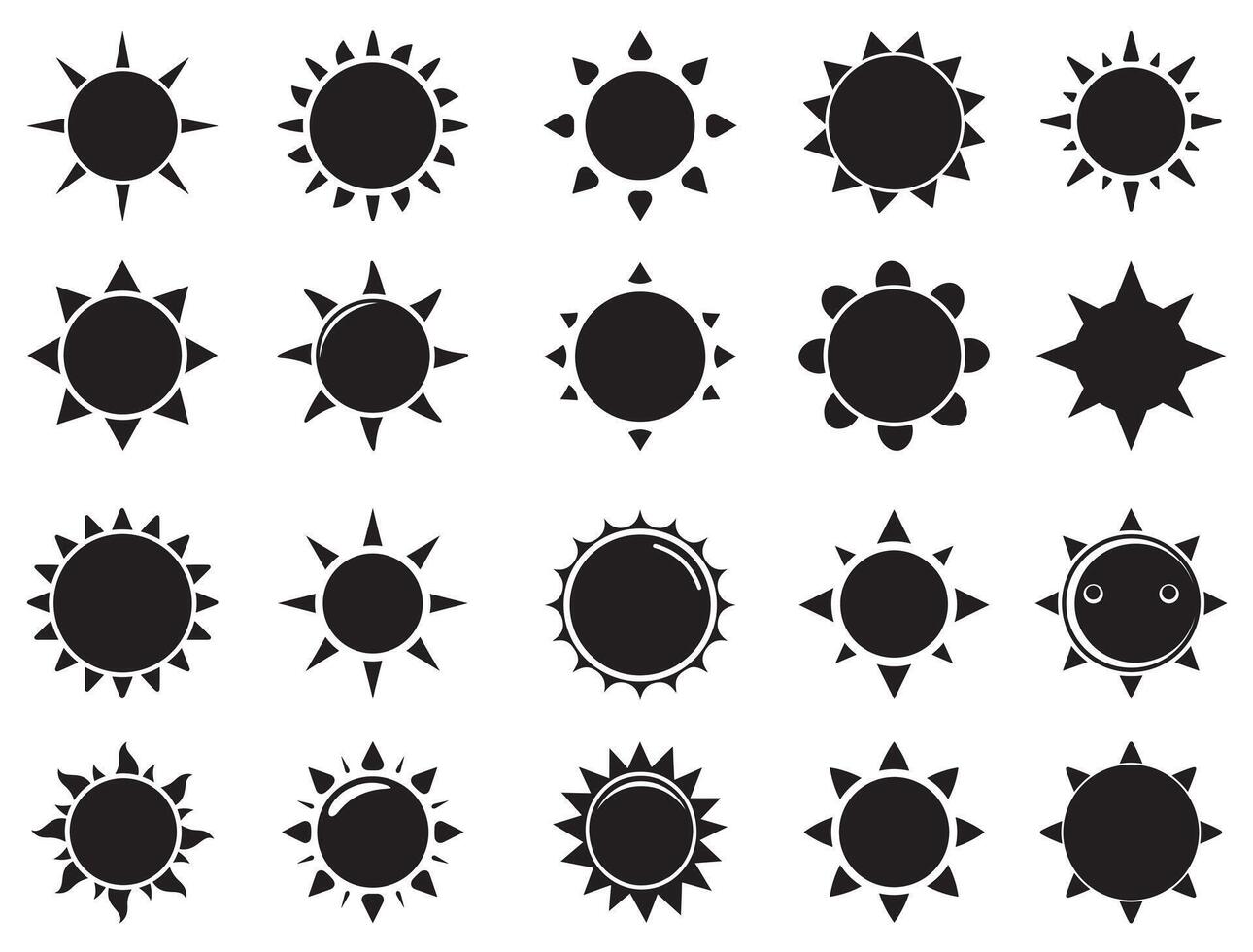 SUN SILHOUETTE ON WHITE BACKGROUND vector