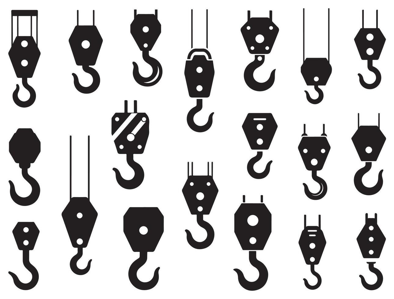 CRANE HOOK SILHOUETTE vector