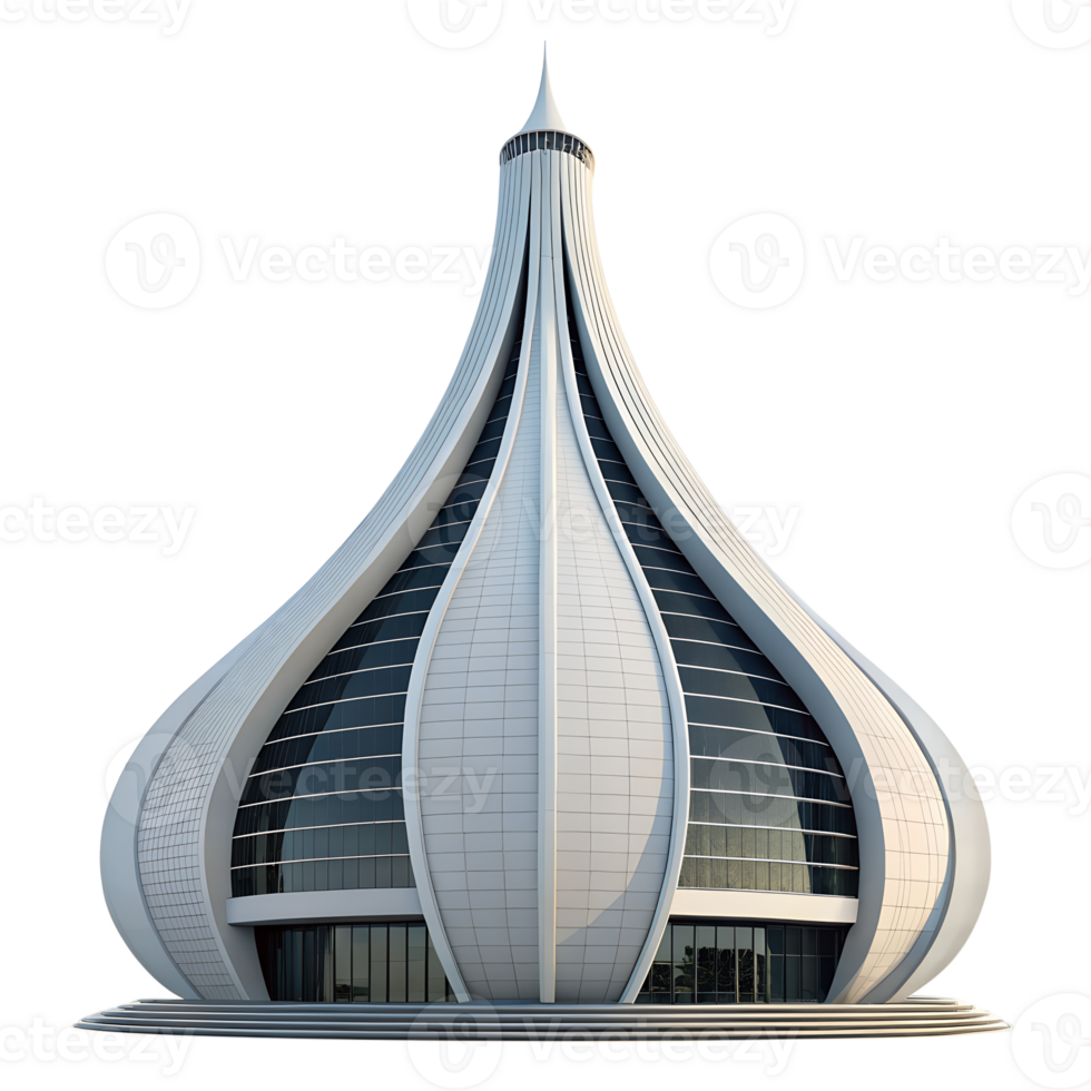 Futuristic Tower Architecture 3D Render png