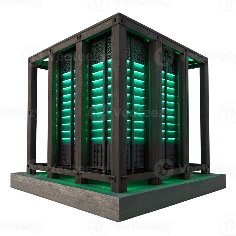 Futuristic Server Tower 3D Render png