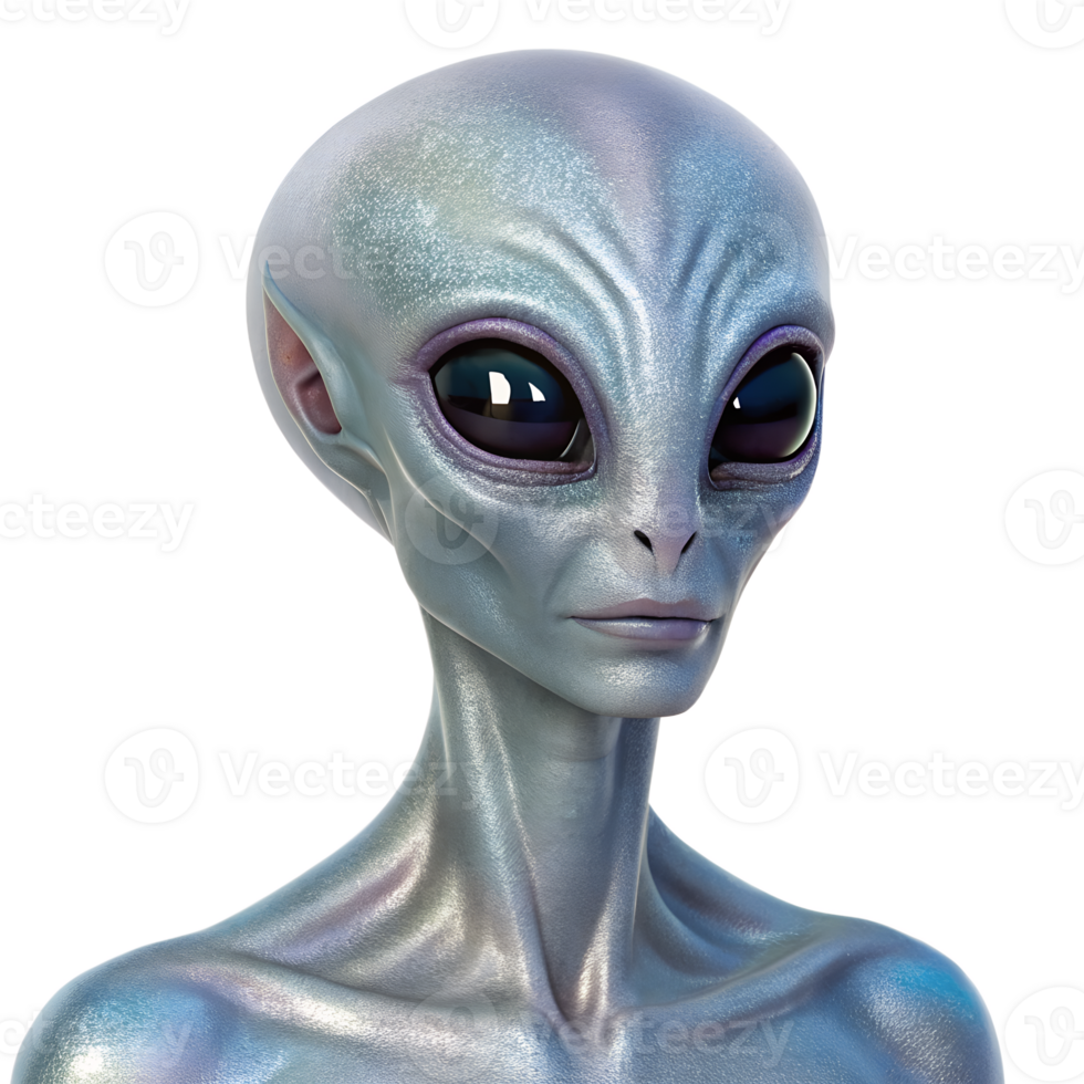 Extraterrestrial Alien Figure 3D Render png