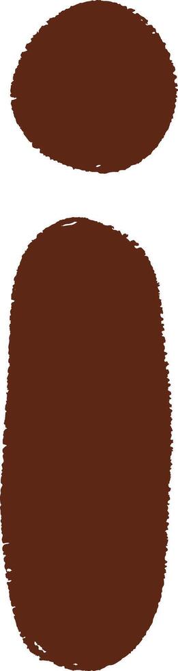 Lowercase i hand-drawn in dark brown vector