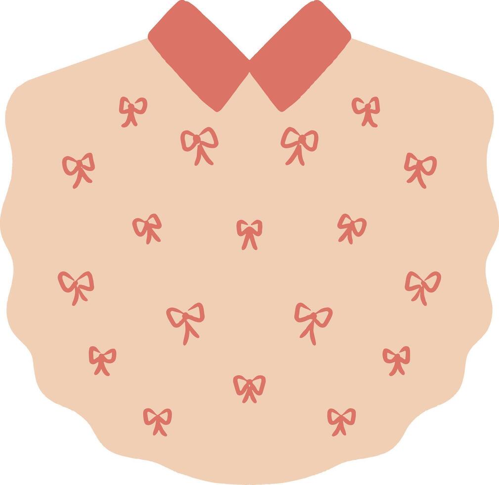 Cute Beige Vest with Red Ribbon Pattern vector