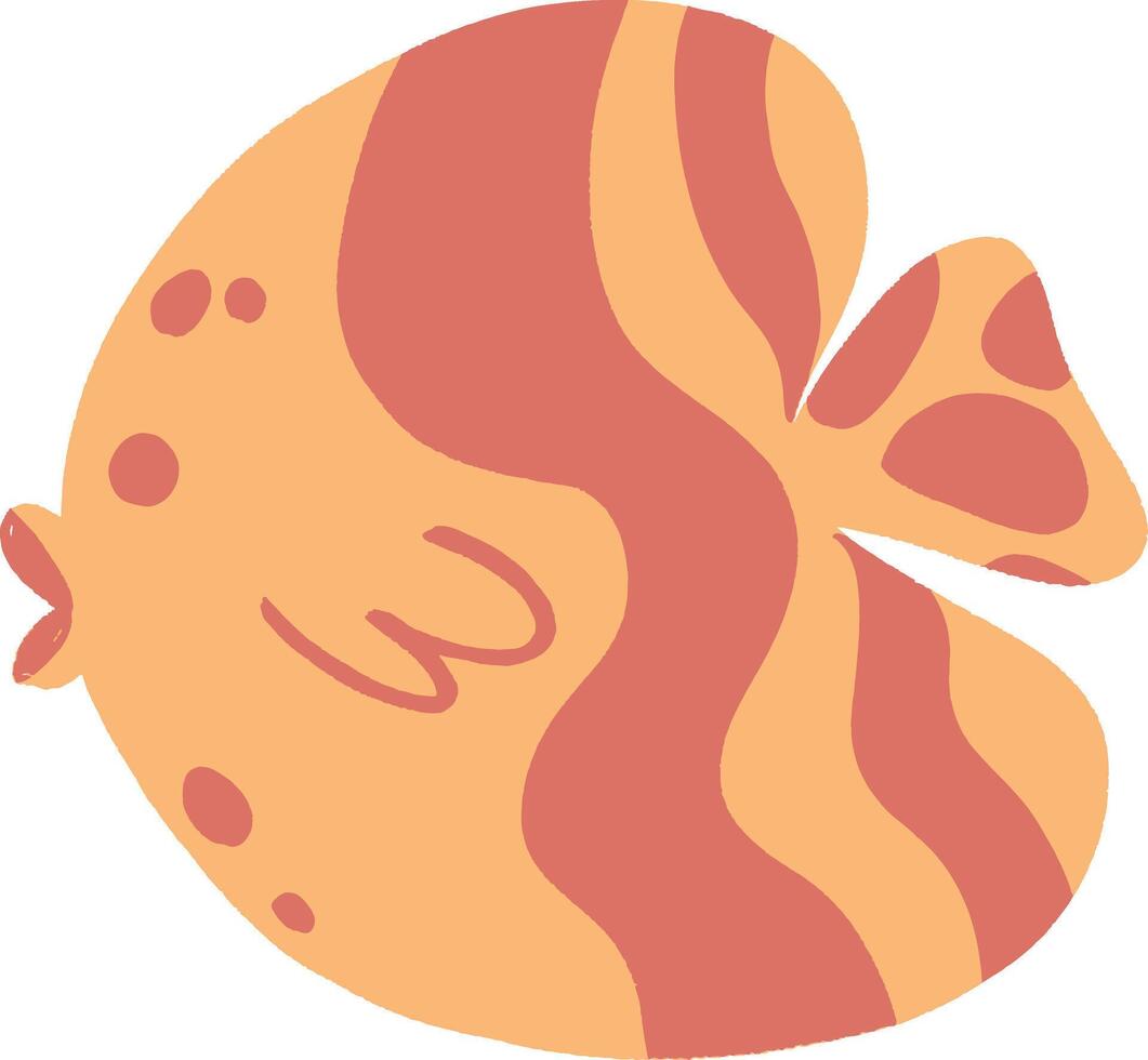 Cute Minimalist Illustration of a Tropical Fish vector