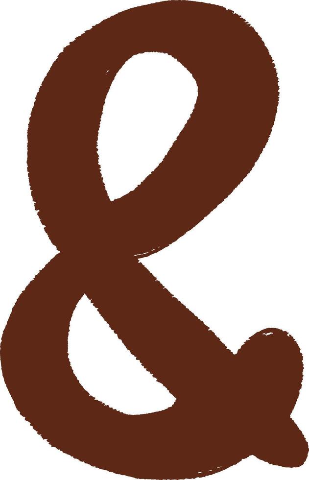 Hand-Drawn Brown Ampersand Symbol vector