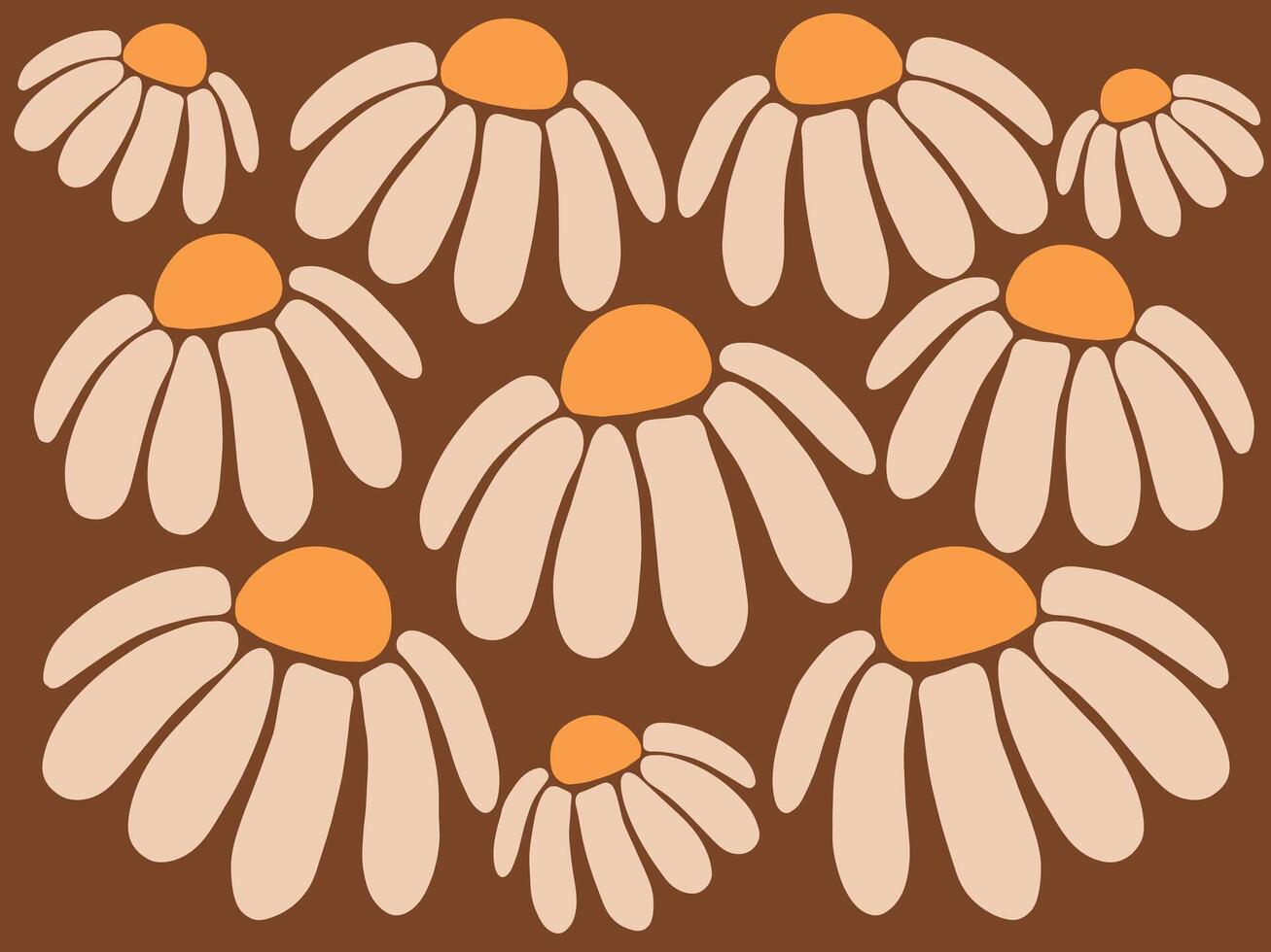 Seamless Retro Daisy Patter vector