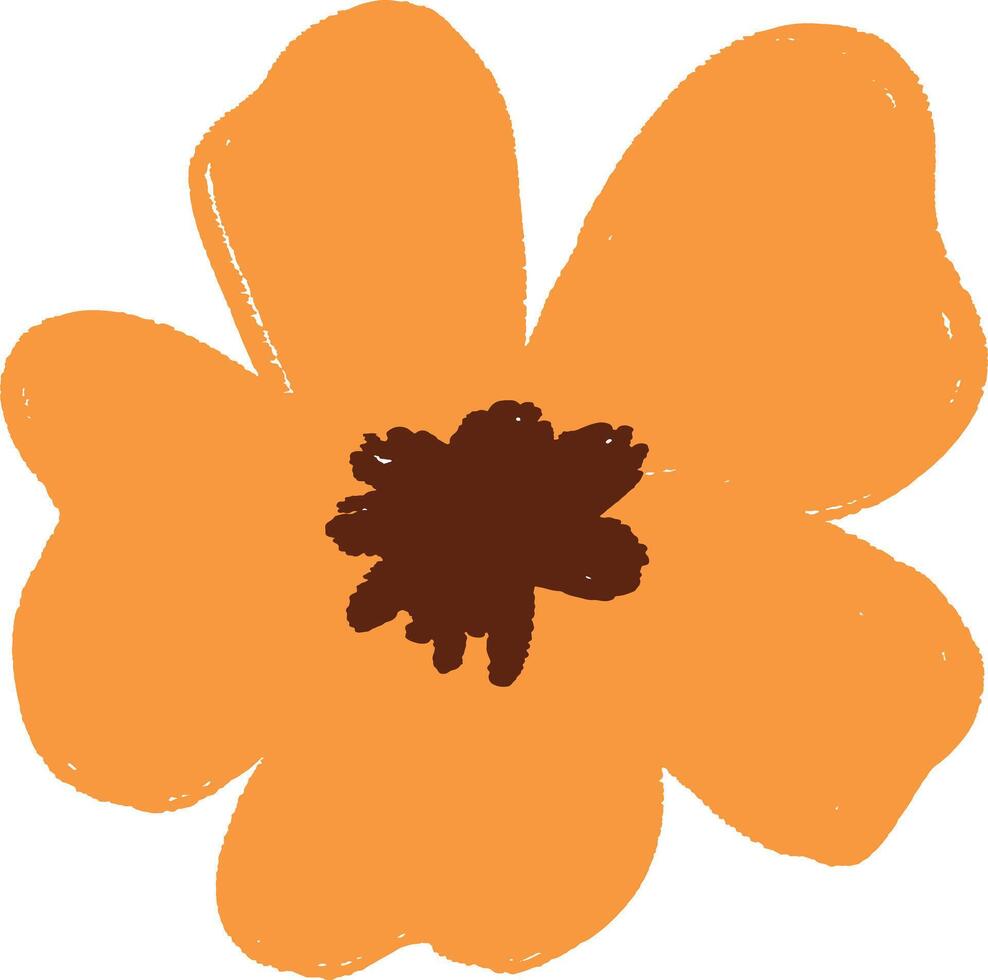 Hand-drawn orange flower illustration vector