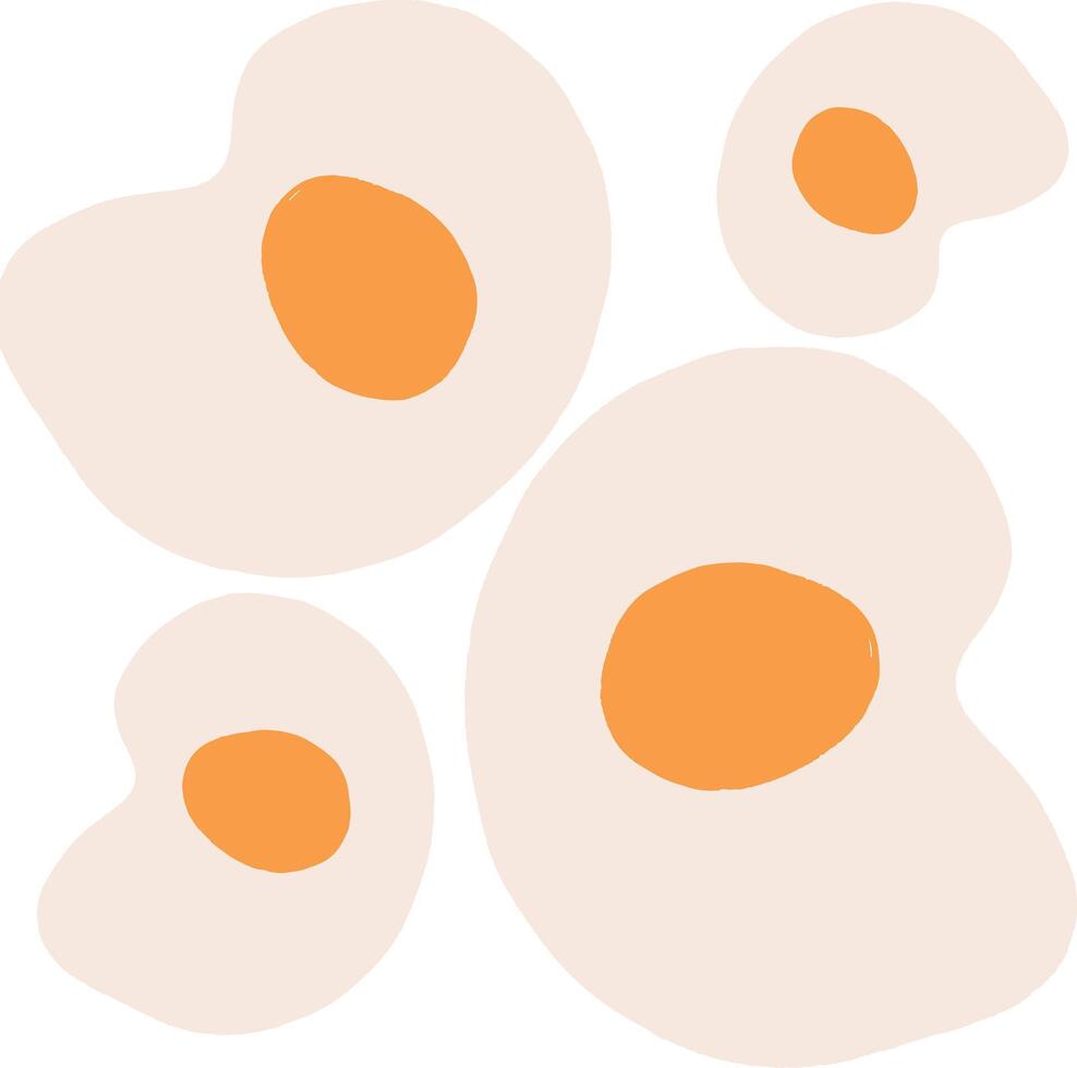 Collection of fried eggs in minimal watercolor style vector
