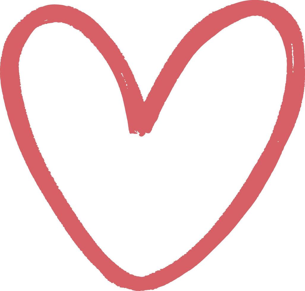 Simple Doodle Red Heart vector