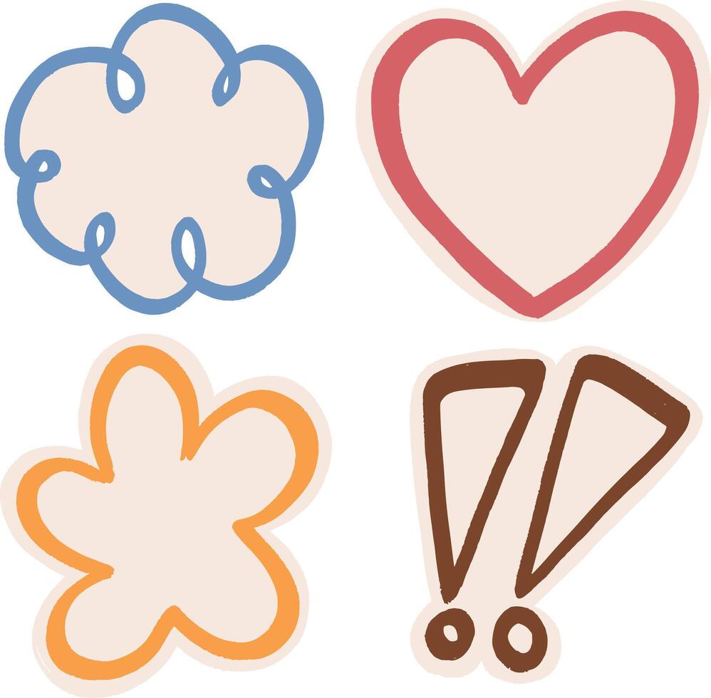 Hand-drawn Web Design Icon Set vector