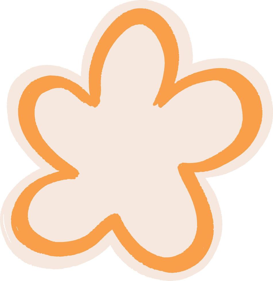 Playful Orange Flower Doodle vector
