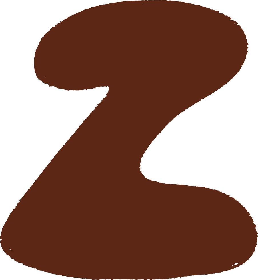 Hand-drawn lowercase letter z vector