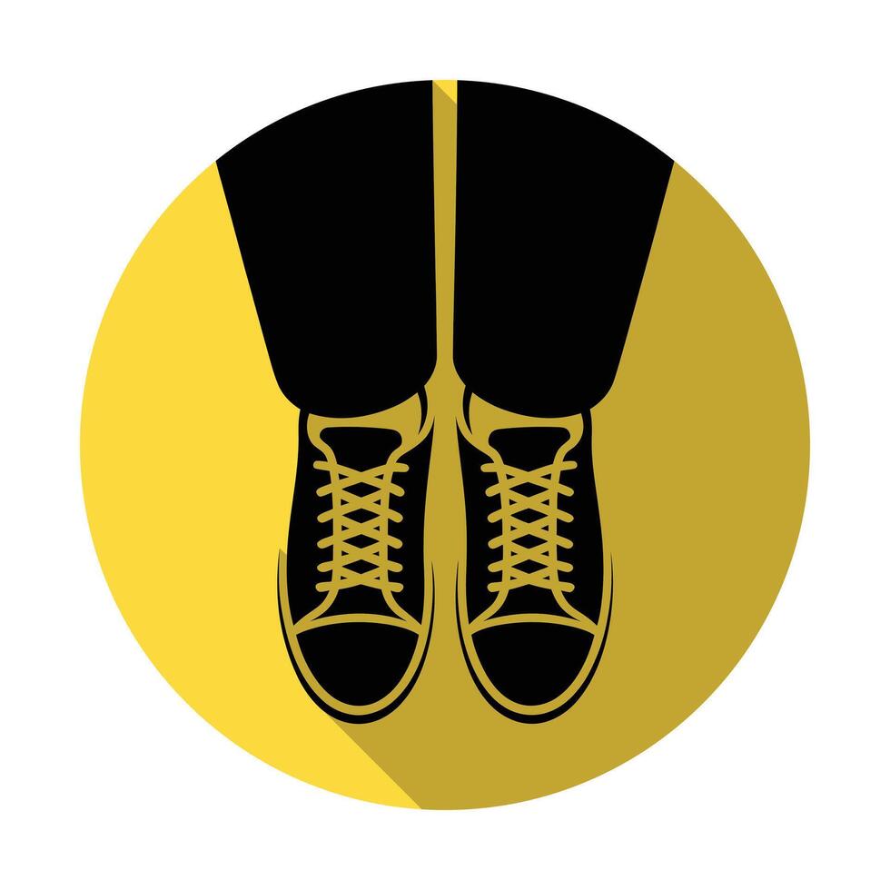 Black Shoes and Pants on Yellow Circular Background Illustration vector