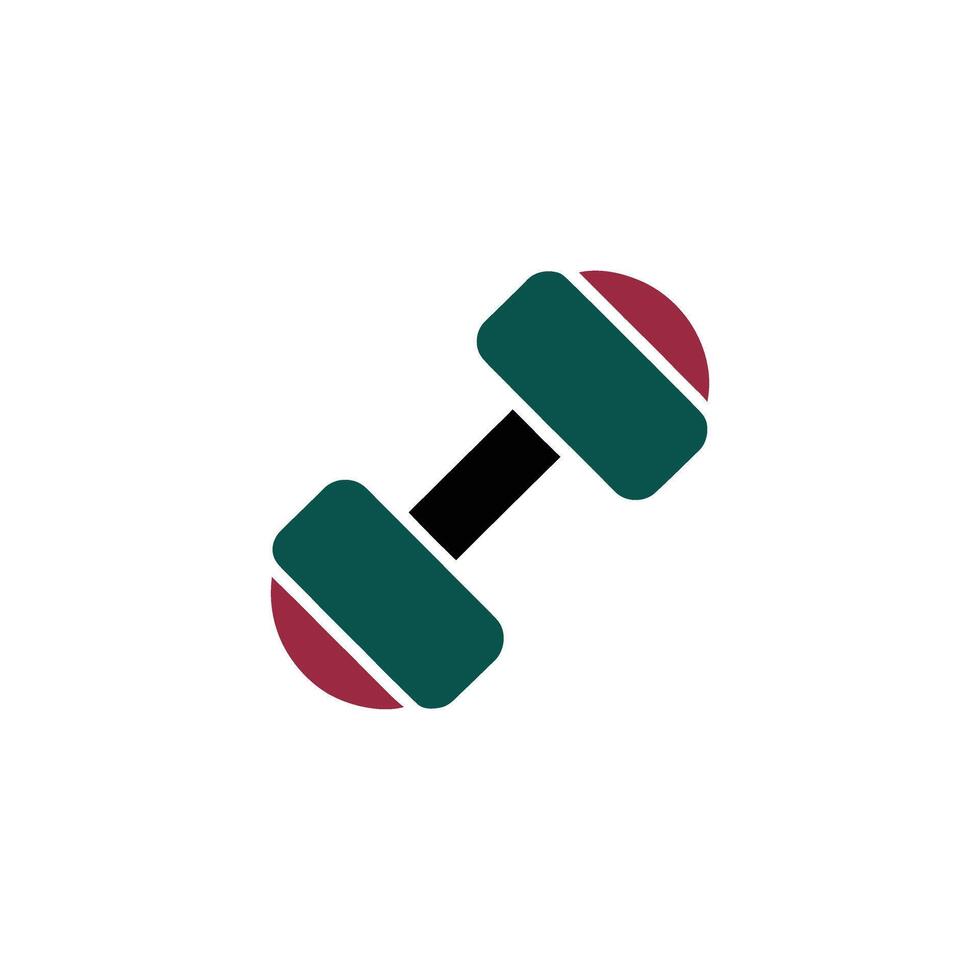 Flat Dumbbell with Rounded Edges on Transparent Background vector