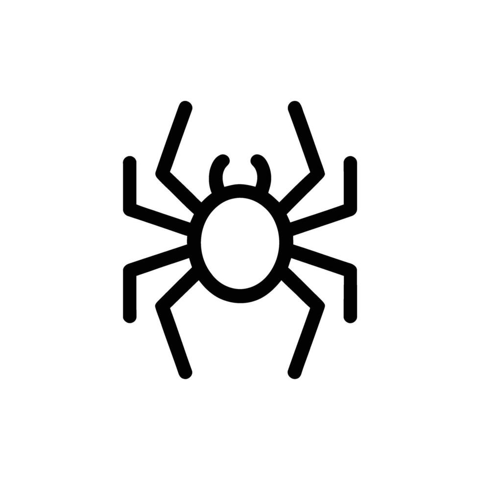 Minimalist Spider Outline Icon on Transparent Background Simple Arachnid vector