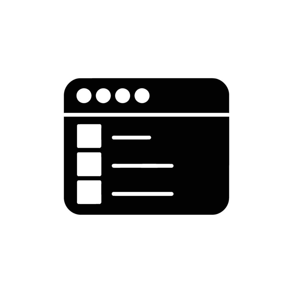 Simple Black Website Navigation Menu Interface on Transparent Background vector