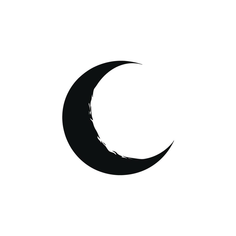 Crescent Moon Shape Isolated on Transparent Background, Celestial Phase, Silhouette vector