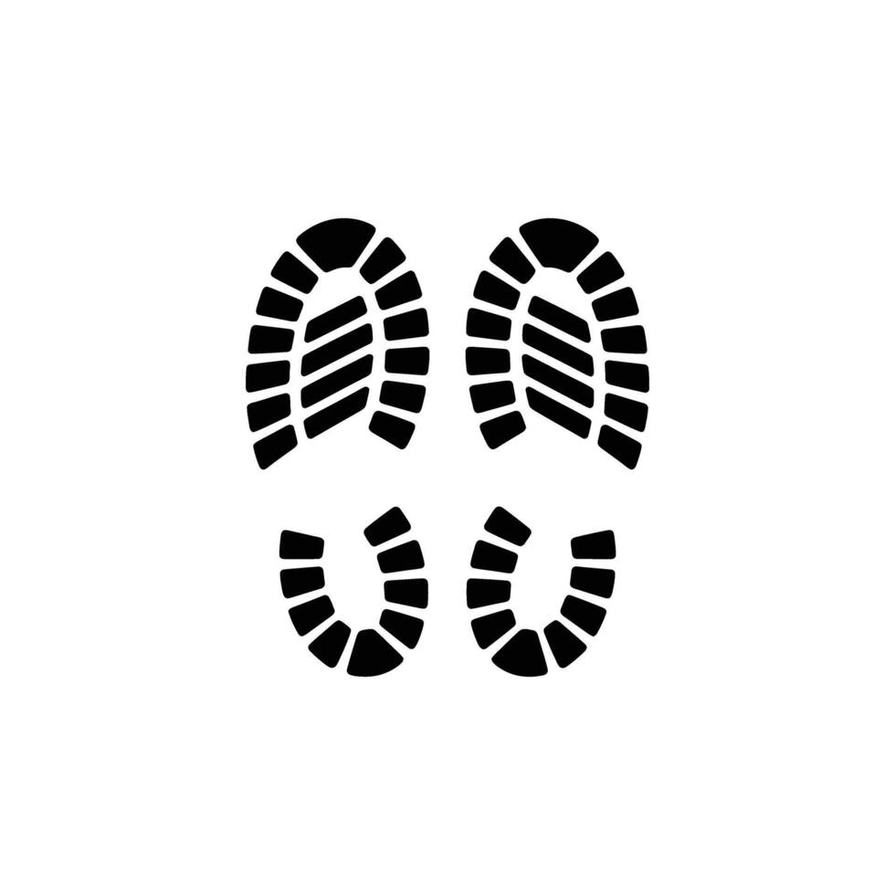 Footprint Silhouette Icon, Shoe Print Isolated, Sole Texture, Steps on White vector