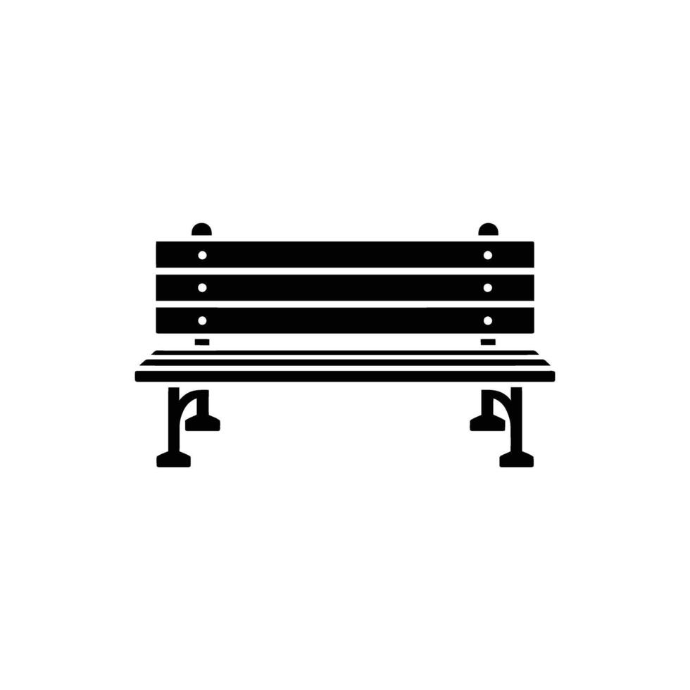 Bench Illustration, Park Wooden Bench Icon, Isolated on Transparent vector