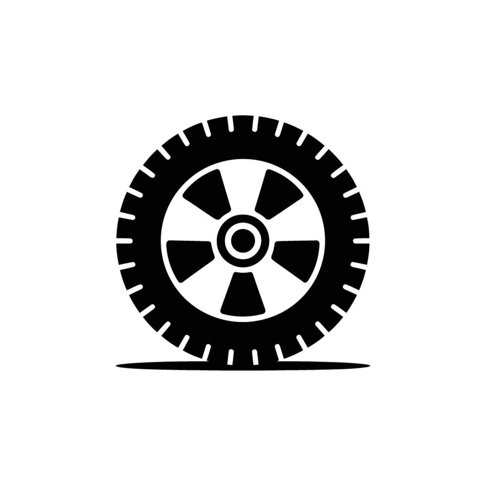 Car Wheel Silhouette , Tire Tread Pattern Design on Transparent Background vector