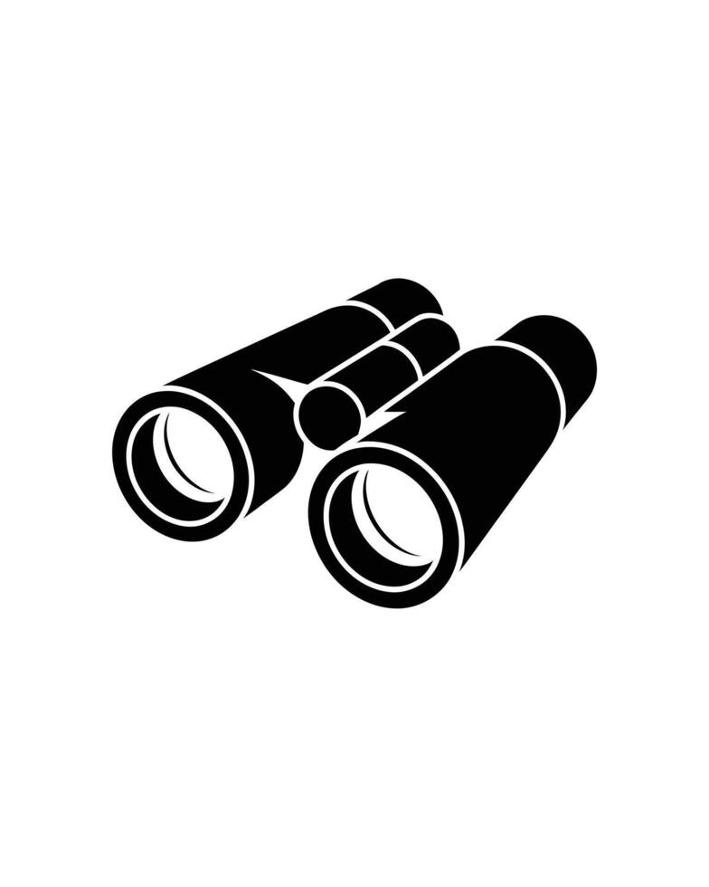 Simple Black and White Illustration of Binoculars for Optics or Exploration Imagery vector