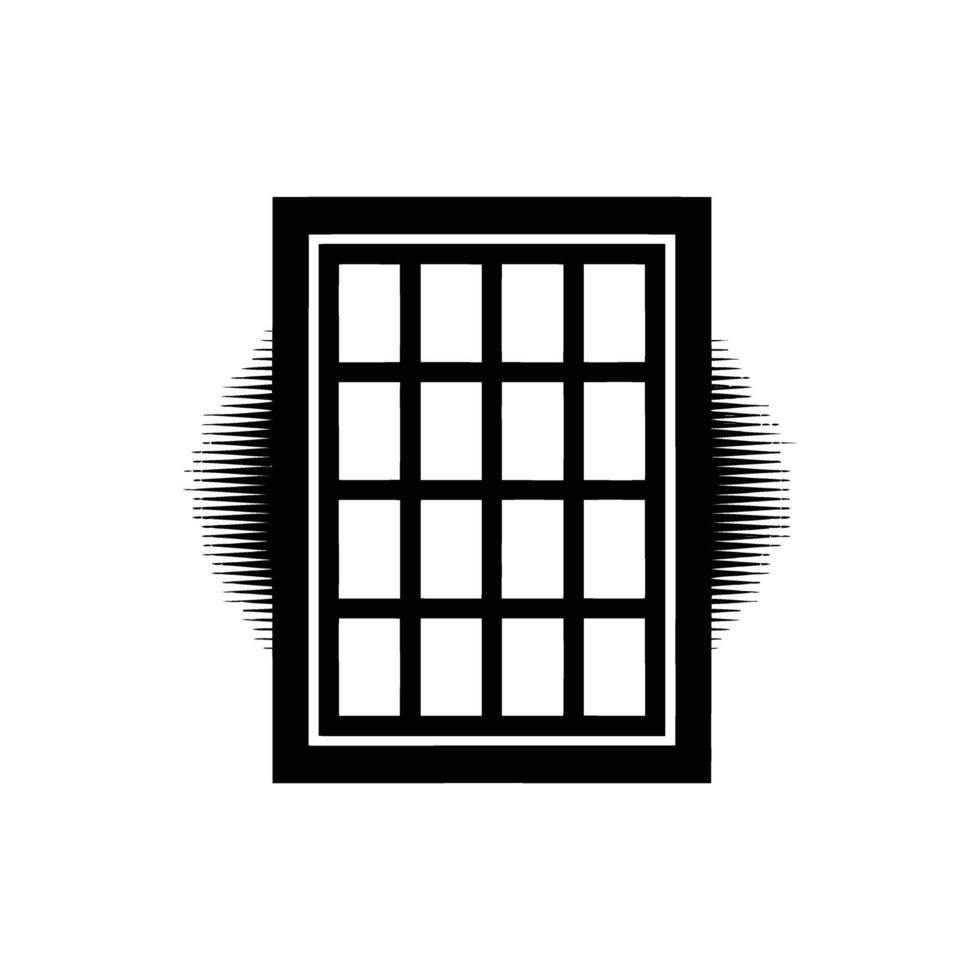 Black and White Window Pane Illustration with Radial Blur Effect Background Texture vector