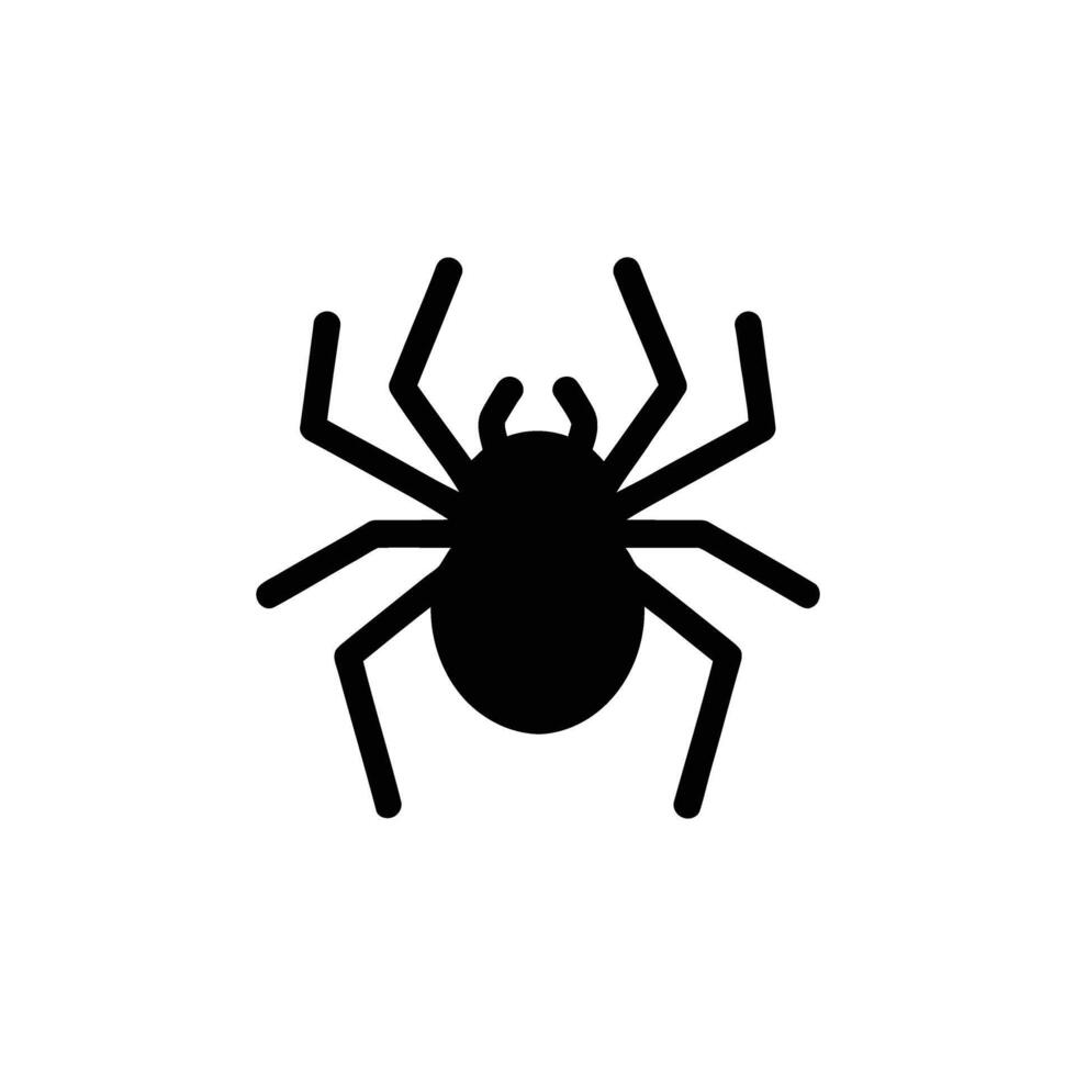 Isolated Eight Legged Black Spider Silhouette Creepy Insect on Transparent Background vector