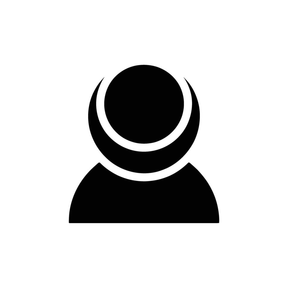 Silhouette Figure Circle Avatar Solid Symbol on Transparent Background vector