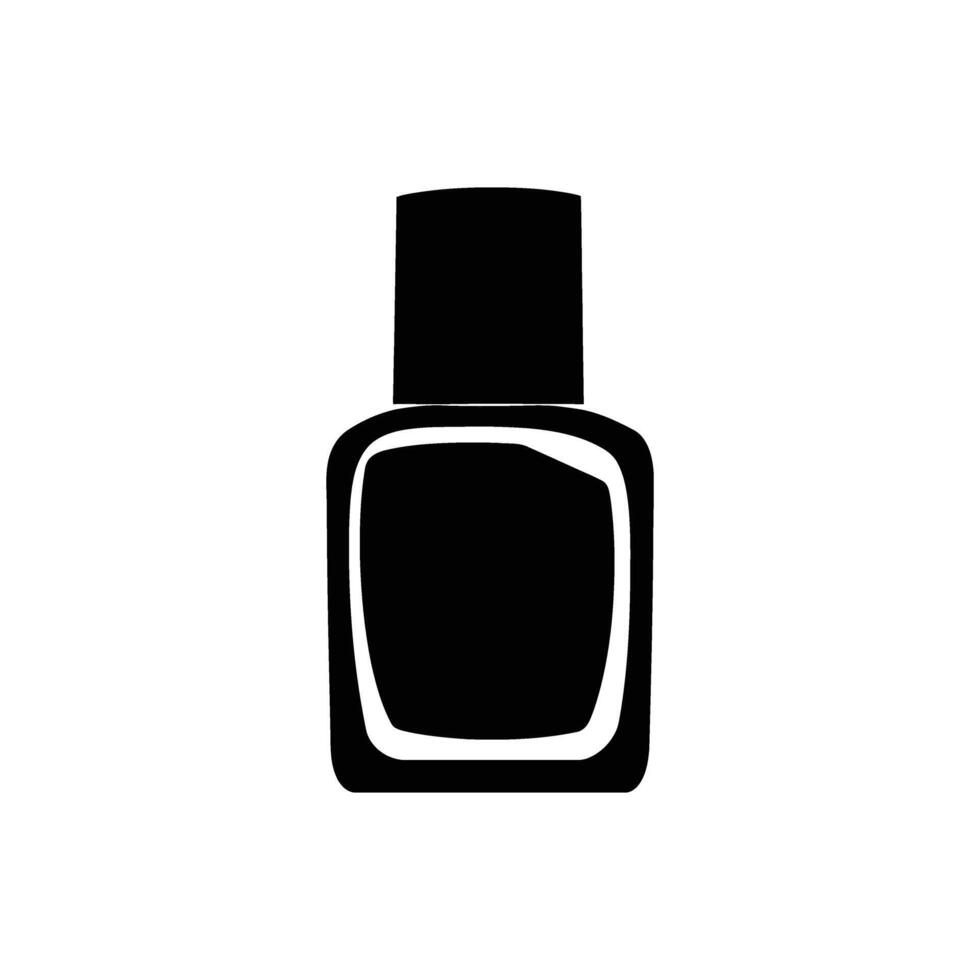 Nail Polish Bottle Isolated Black Silhouette on a Transparent Background vector