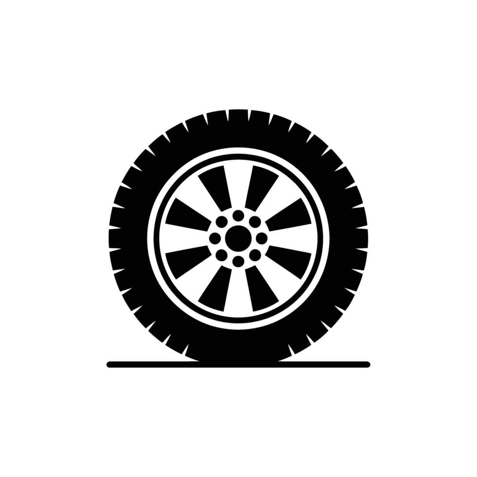 Flat Tire Rubber Car Automotive Circle Isolated Icon in Transparent Style vector