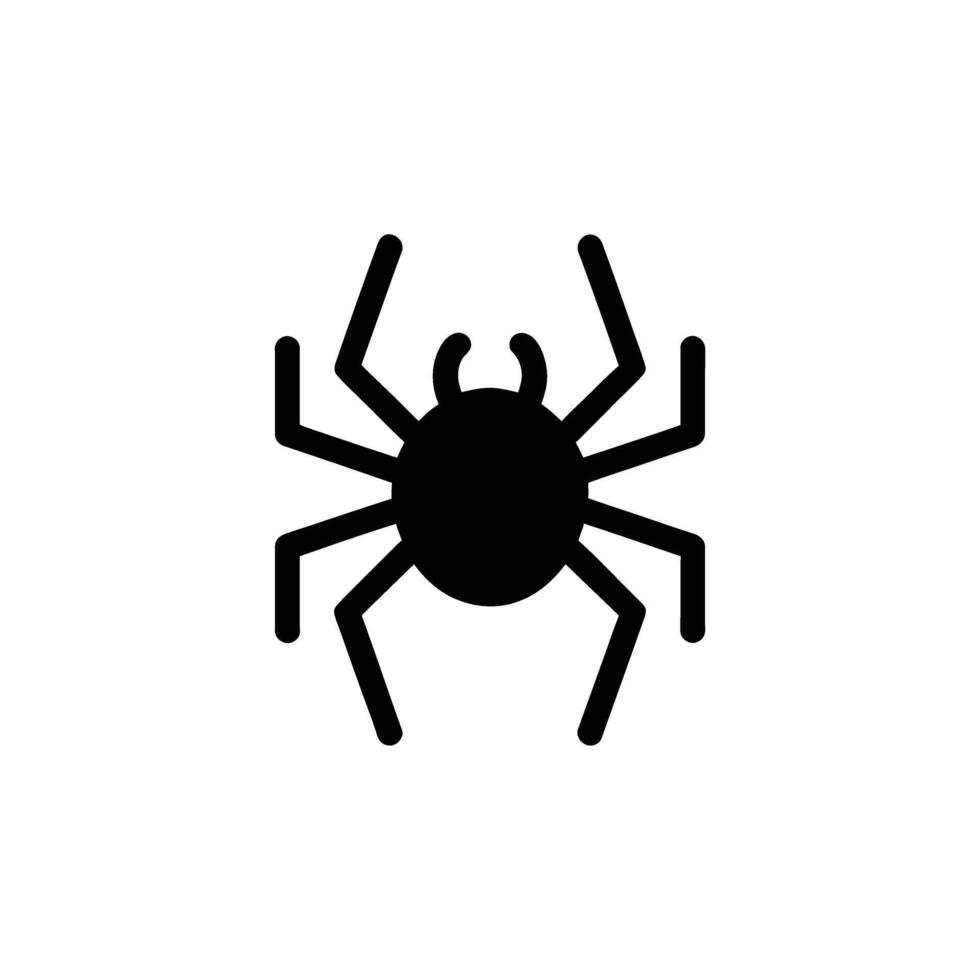 Spider Silhouette with Eight Legs on Transparent Background Creepy Halloween Icon vector