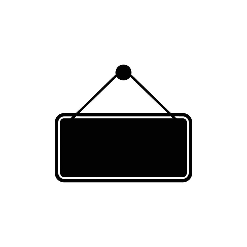 Simple Black Hanging Signboard Illustration Minimalist Design for Business or Information Display vector