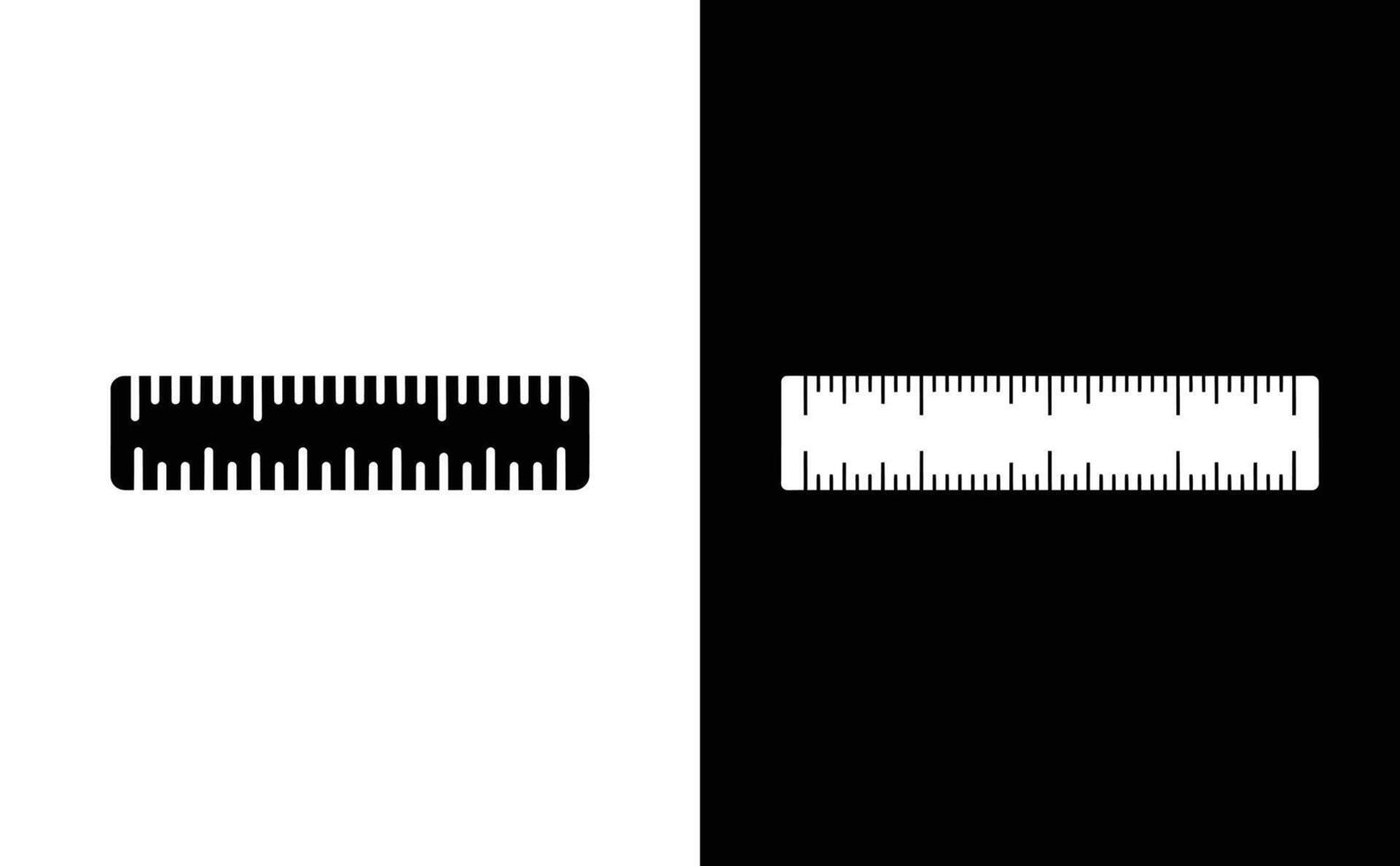 Black and White Ruler Measurement Tool with Increments for Distance and Length vector