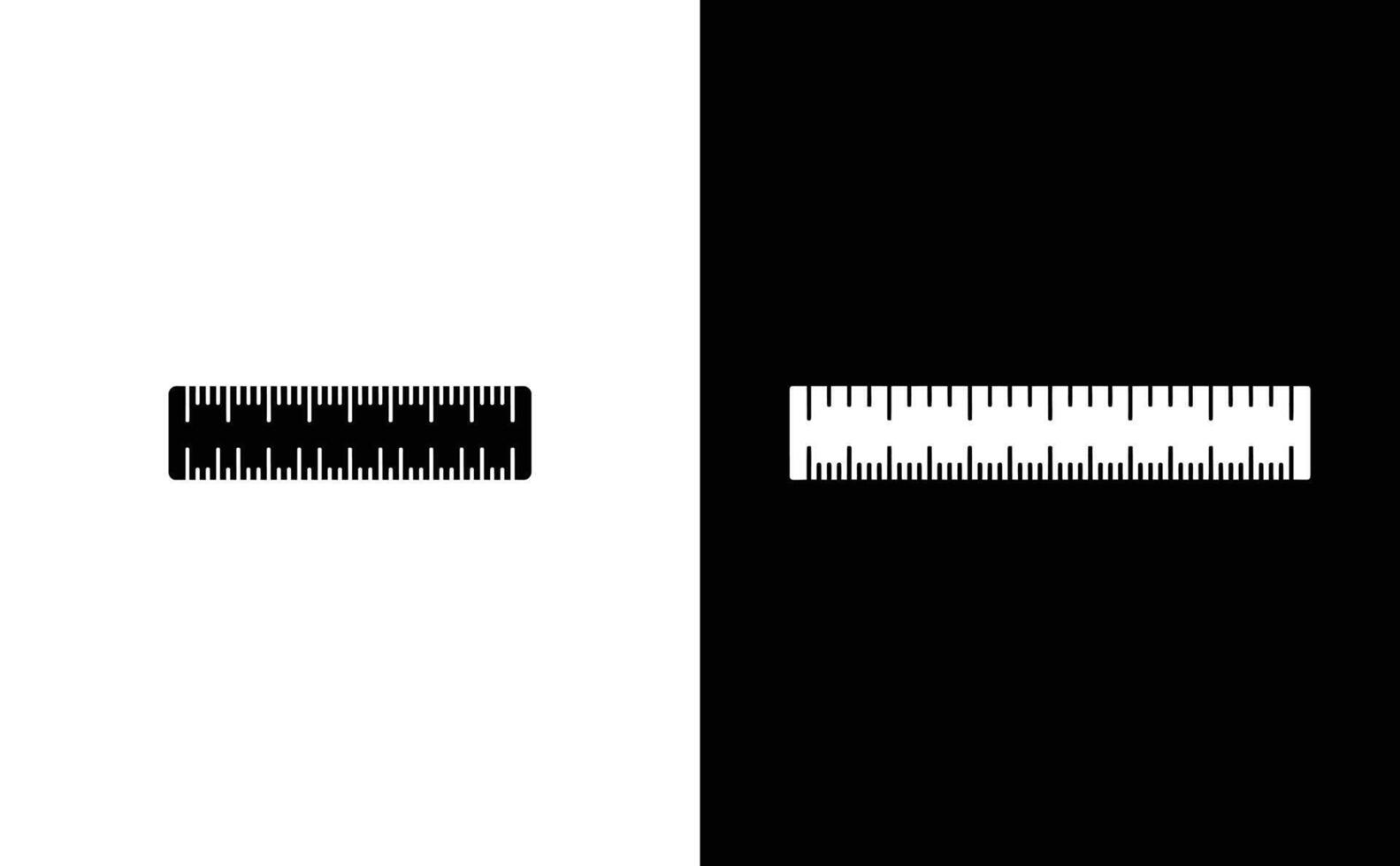 Black and White Ruler with Increments on Split Background vector