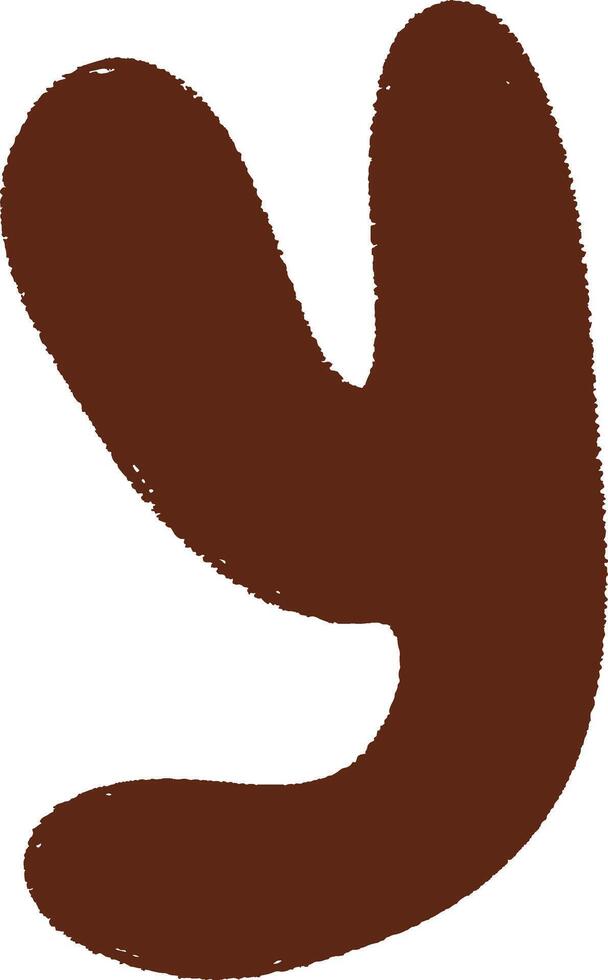 Hand-drawn lowercase letter y vector
