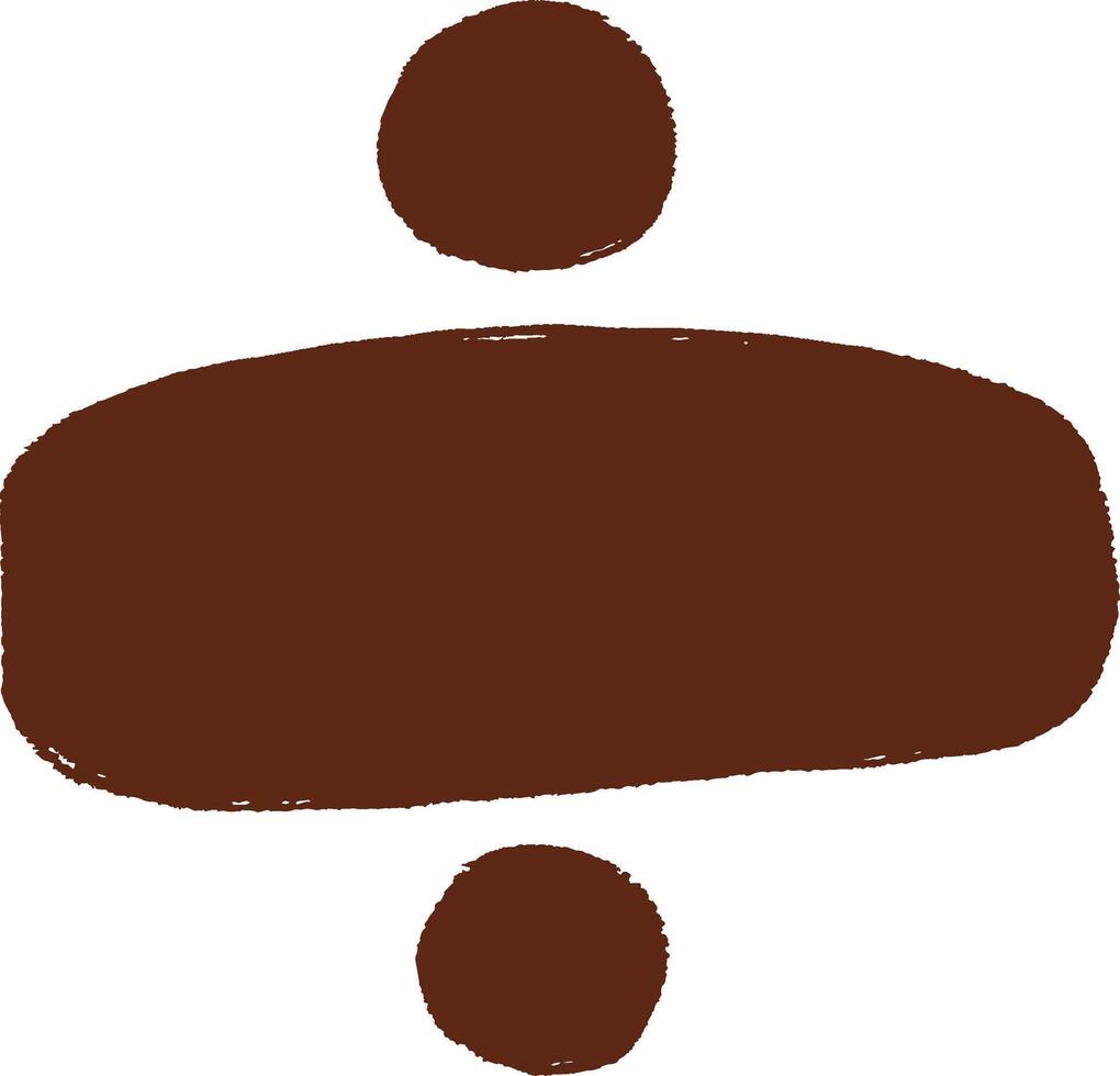 Hand-drawn brown division symbol vector