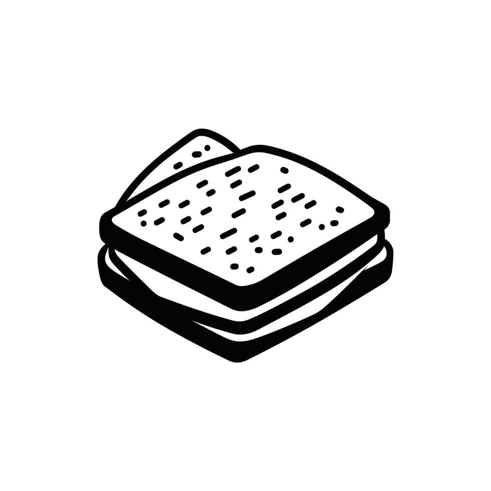 Sandwich Icon, Lunch Food Concept, Cut Bread Slice Isolated on Transparent Background vector