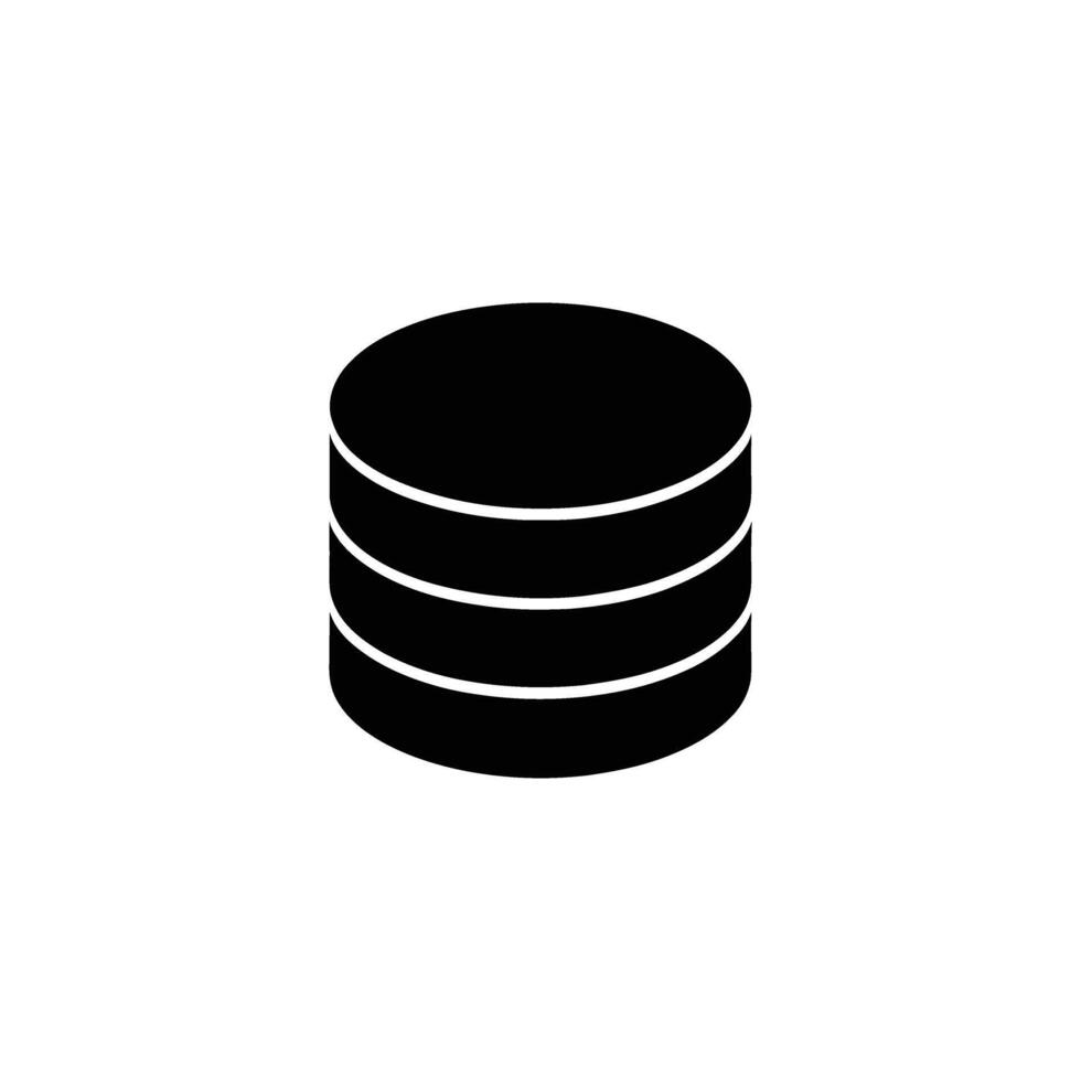 Black Cylindrical Tiered Shape with Rings Isolated on White Background vector