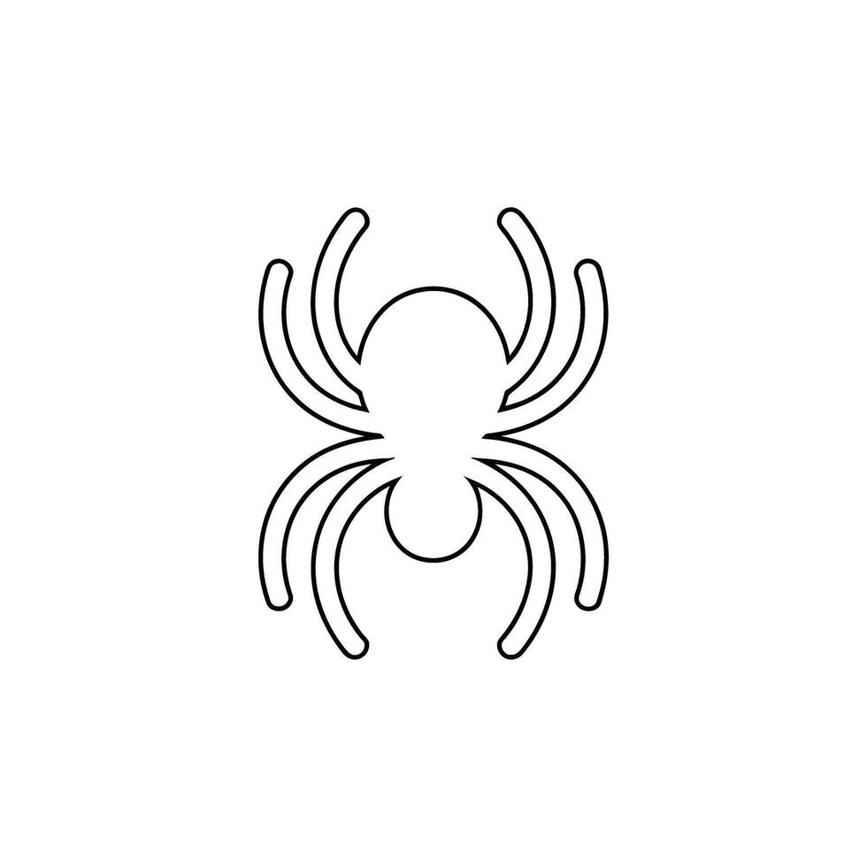 Spider Outline Icon . Halloween Silhouette. Transparent Background vector