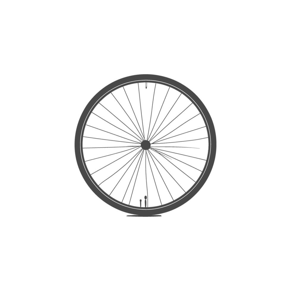 Stylish Black Bicycle Wheel Silhouette on Transparent Background for Minimalist Design vector