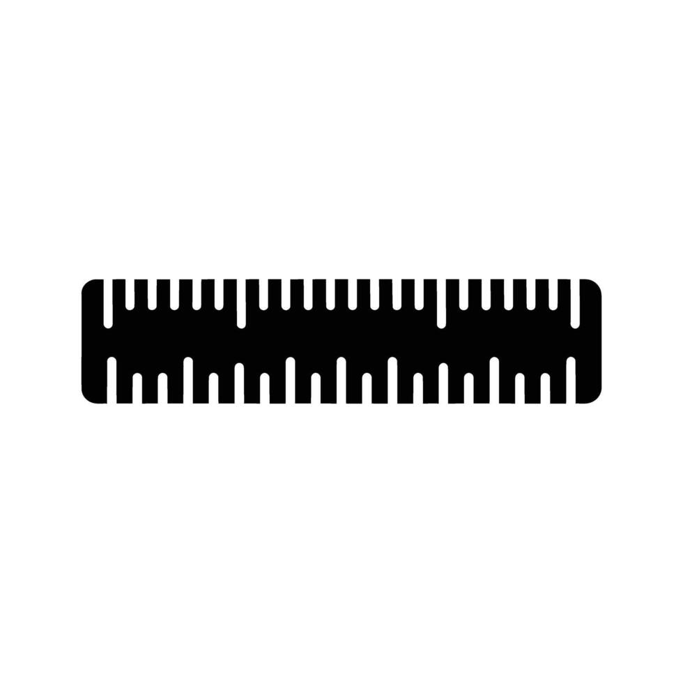 Black Ruler Icon With Measurement Lines On A Transparent Background Design vector