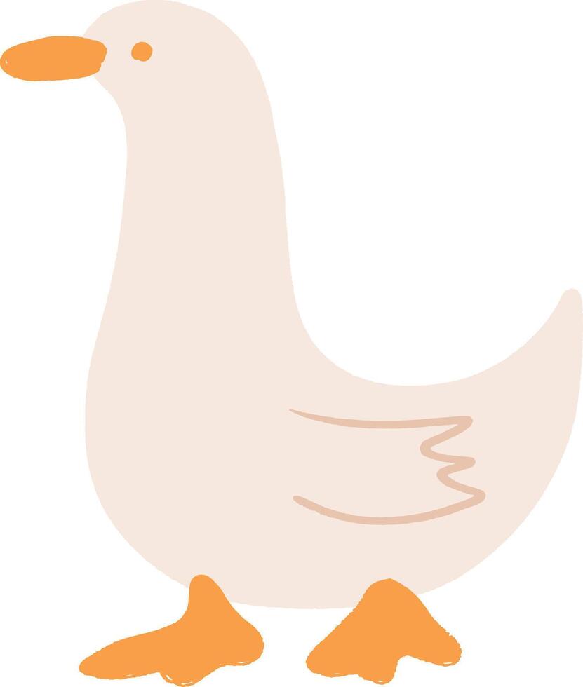 Cute minimal duck illustration in flat style vector