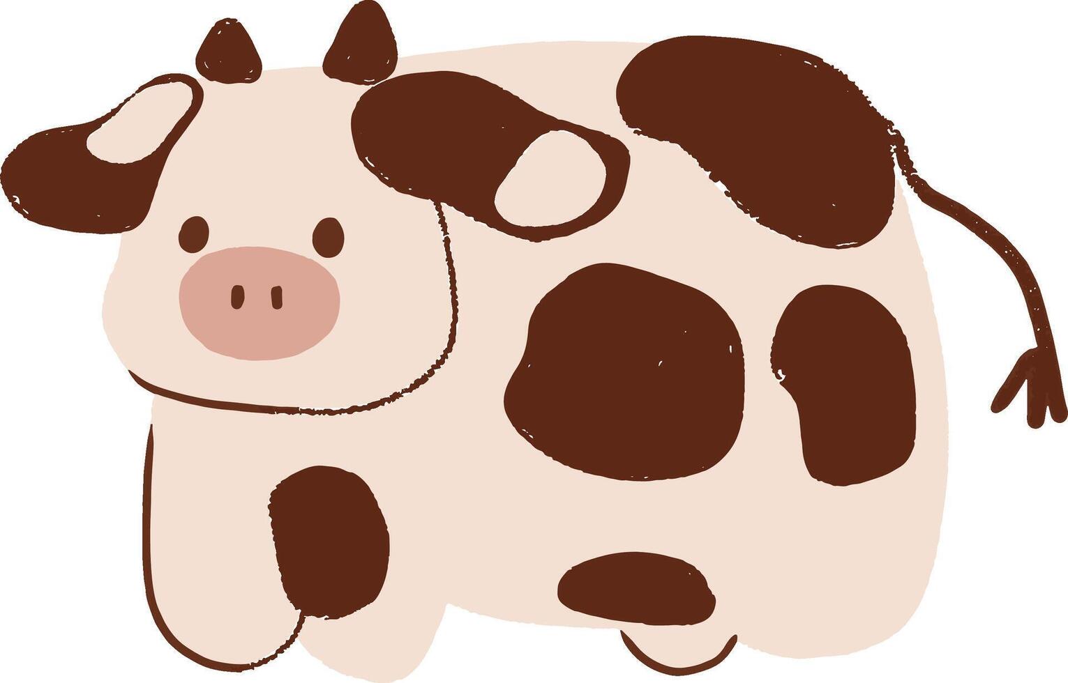 Cute Smiling Cow Character Illustration vector