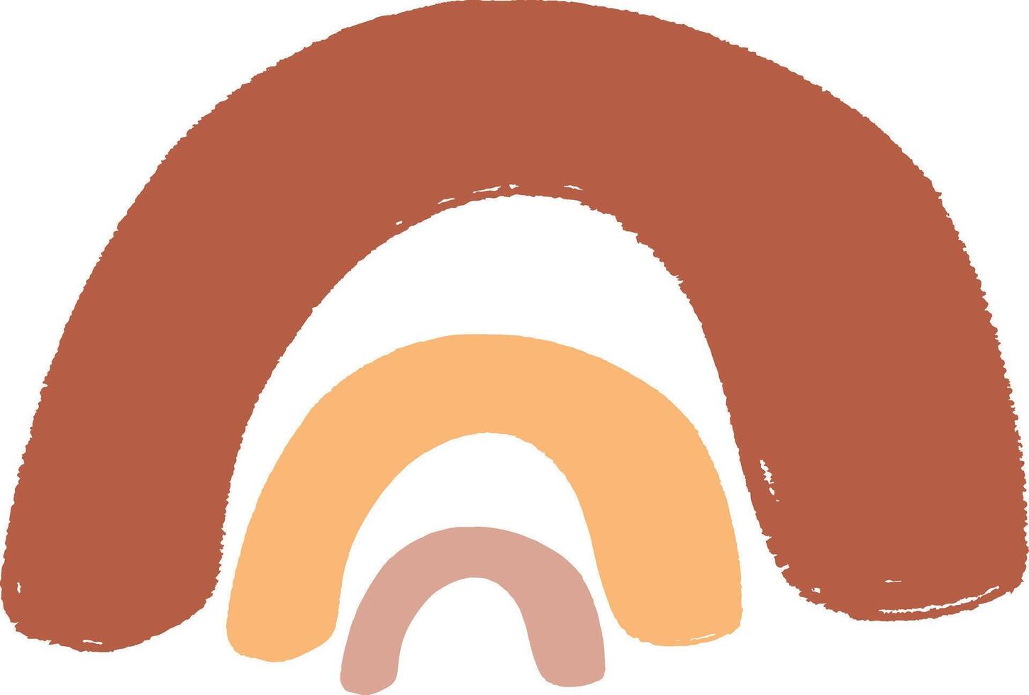 Boho rainbow illustration in warm earthy tones vector