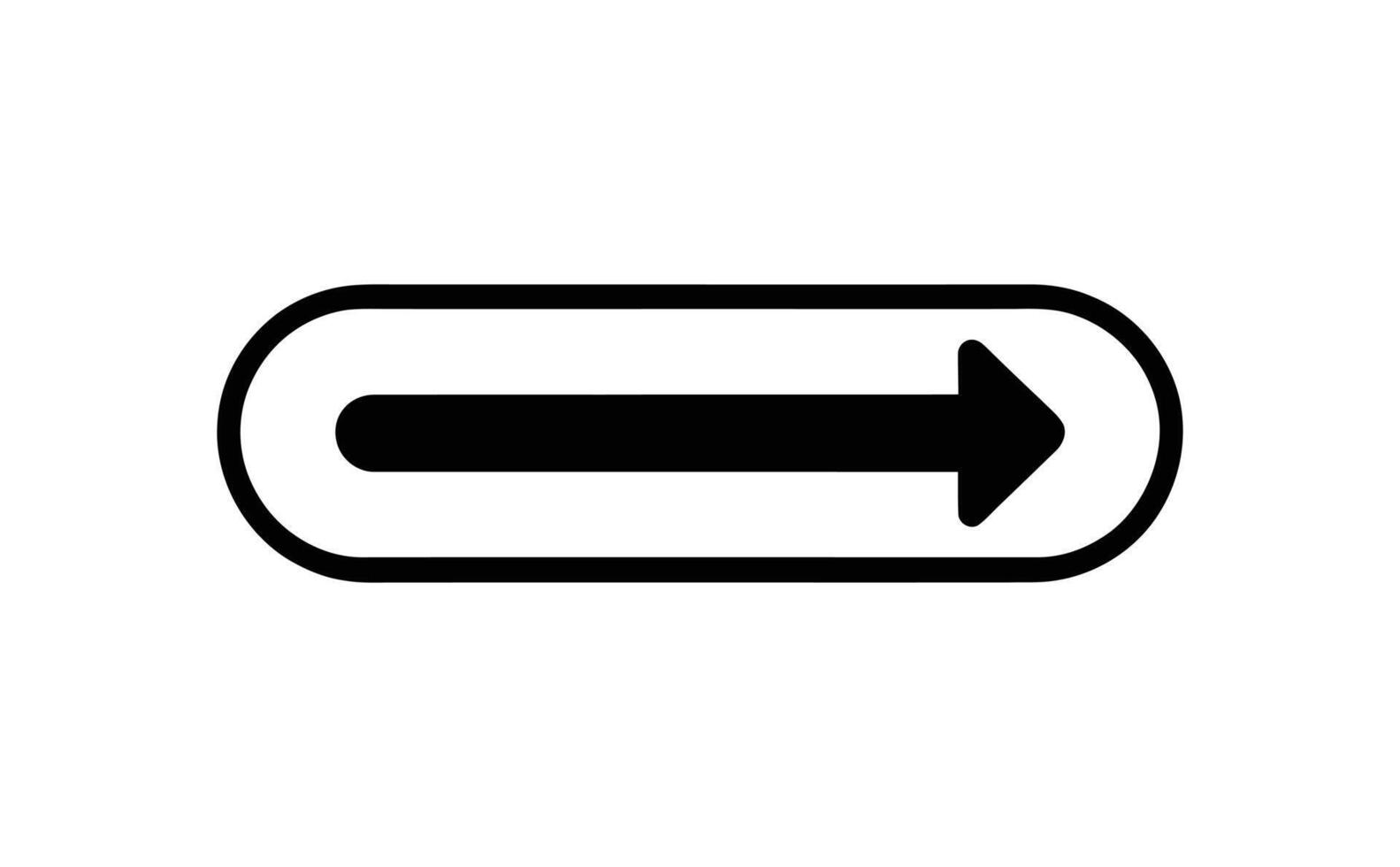 Isolated Black RightPointing Arrow Inside a Rounded Rectangle on a White Background vector