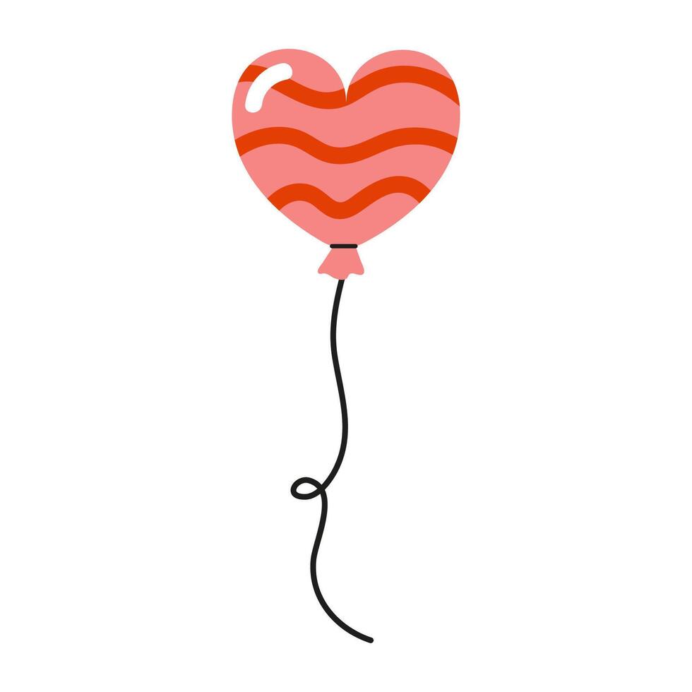 Heart balloon in playful design floating against a simple background vector